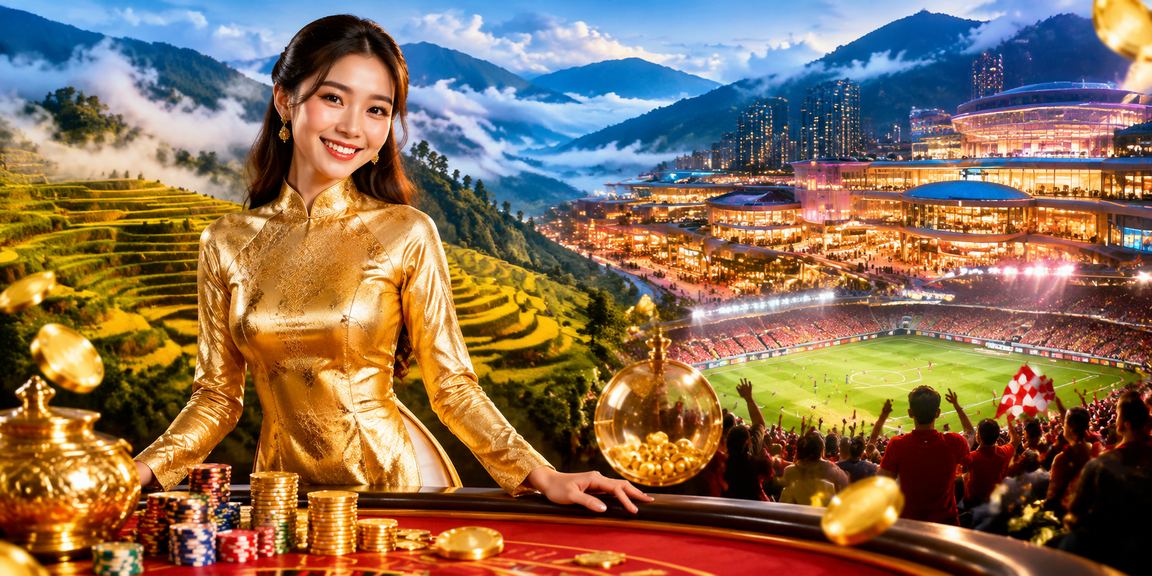 Không khí xổ số và trò chơi may mắn tại Sa Pa với trang phục áo dài truyền thống Việt Nam